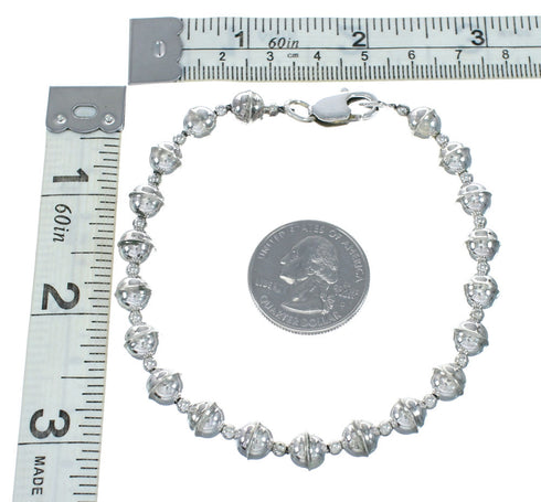 Genuine Navajo Sterling Silver Bead Bracelet X10717